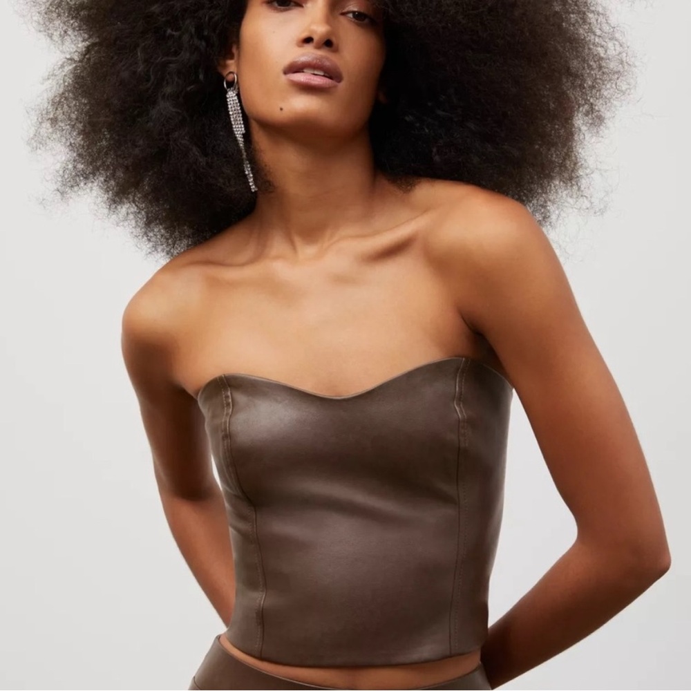 Babton Cindy Brown Leather Top